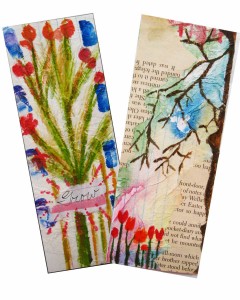 painted bookmark in watercolor 