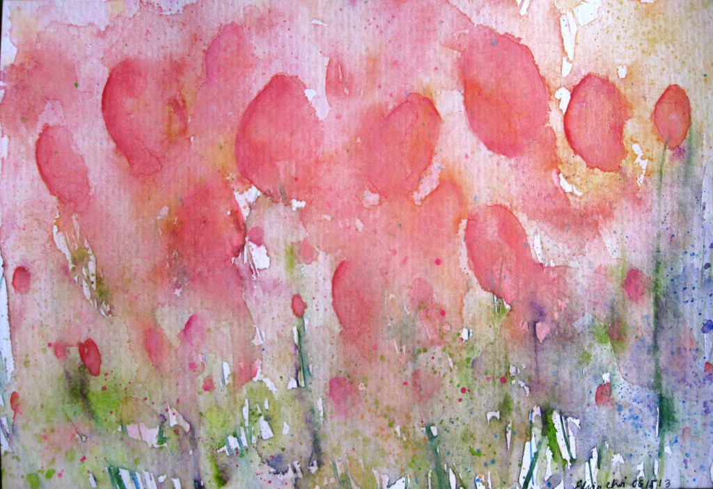 watercolor painting_Elisa Choi_Tulips Overflow