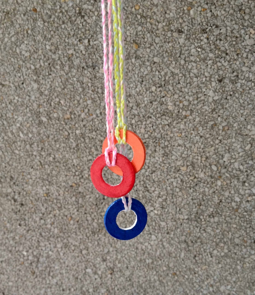 multi colored washer necklace