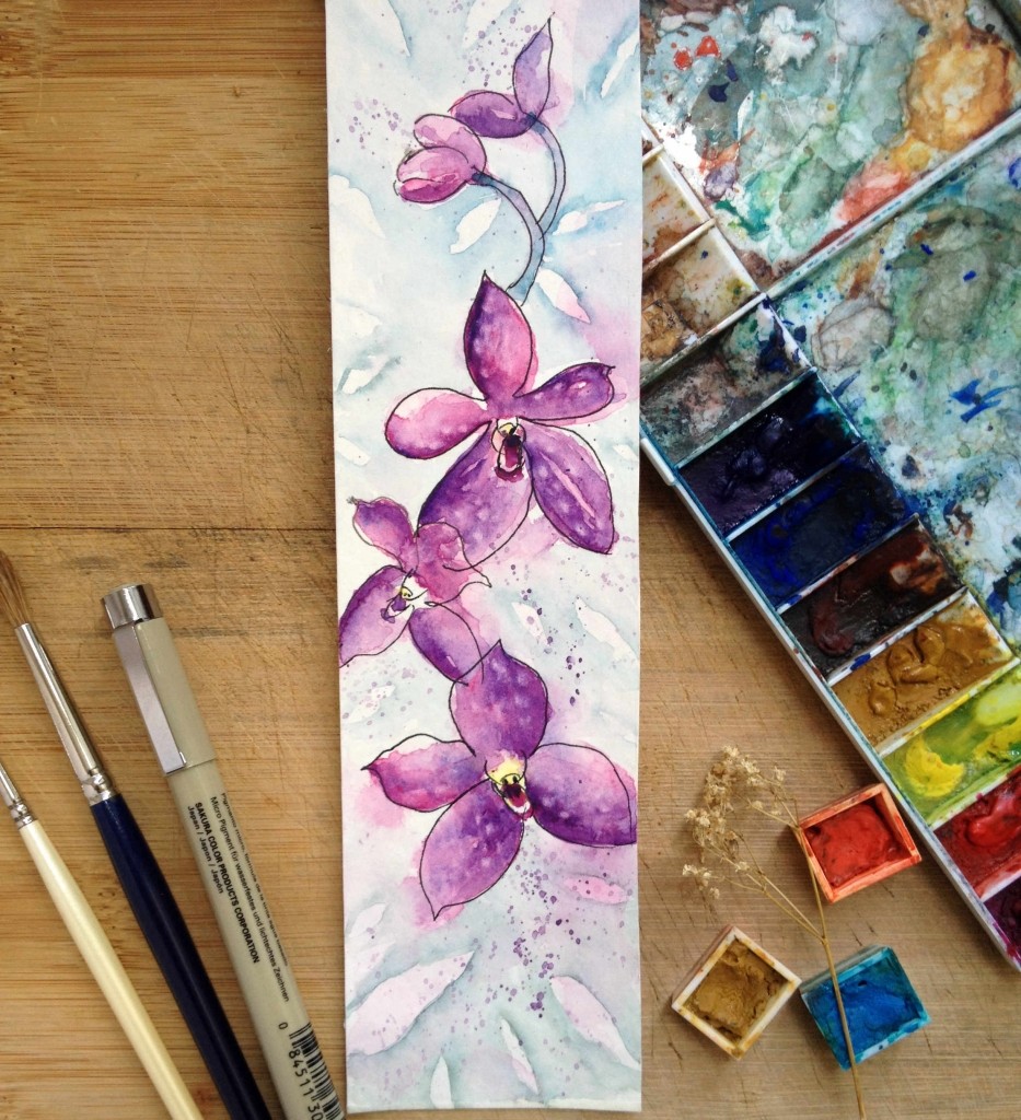 orchid watercolor pen_harmonythoughts
