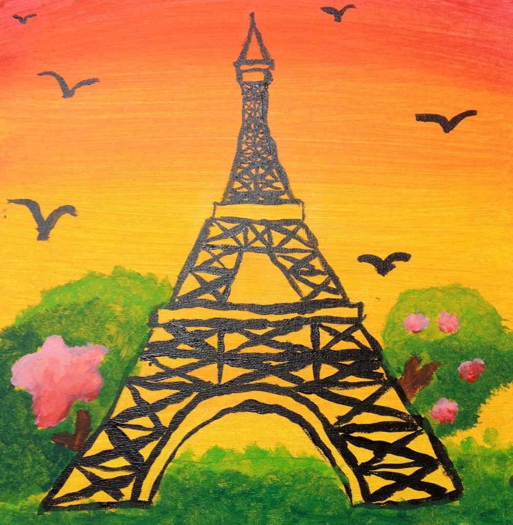 Eiffel Tower Acrylic Painting (photo courtesy of jay jay jolly)